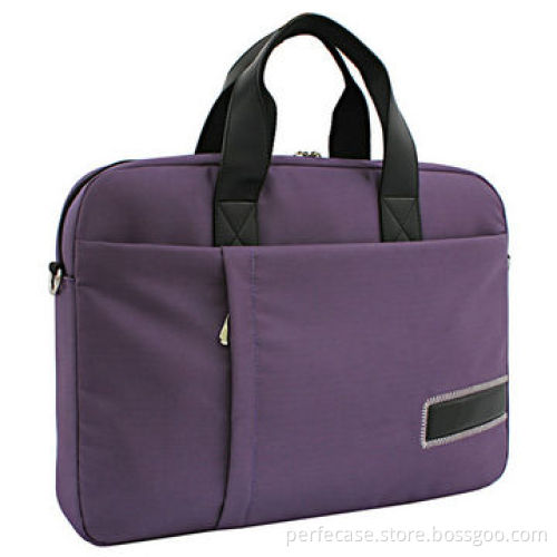 Women's Nylon Notebook Bag, Charming Purple, Back Zipper Pocket and PU DecorationNew